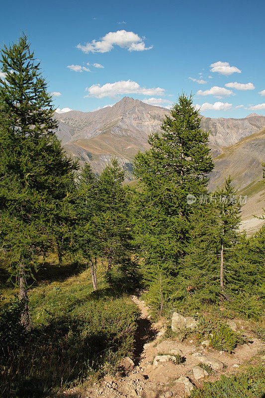 阿尔卑斯山La Grave Ecrins附近的徒步旅行路线